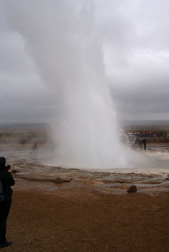 Geysir. Strokkur outbreak. near Reykjavík. .
