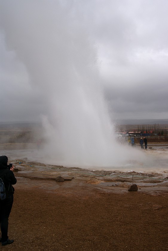Geysir. Strokkur outbreak. near Reykjavík. .