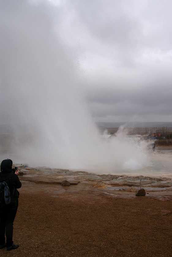 Geysir. Strokkur outbreak. near Reykjavík. .