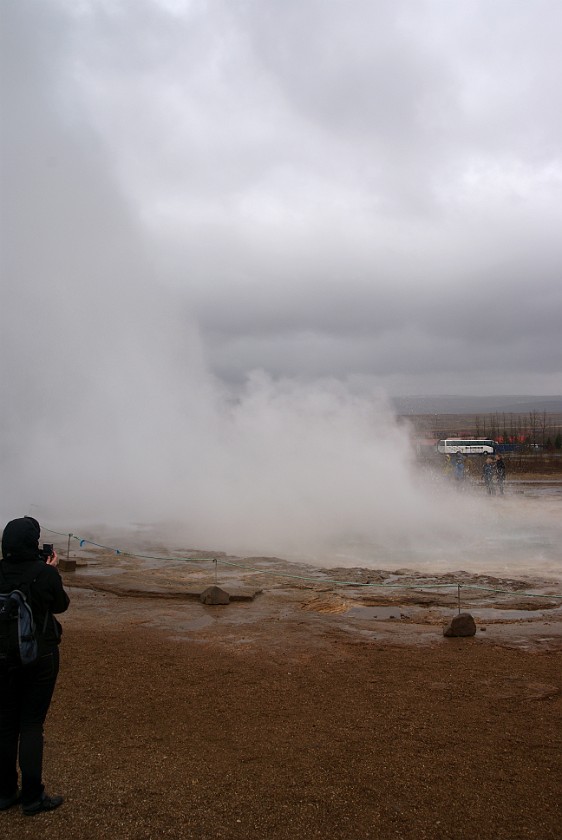 Geysir. Strokkur outbreak. near Reykjavík. .