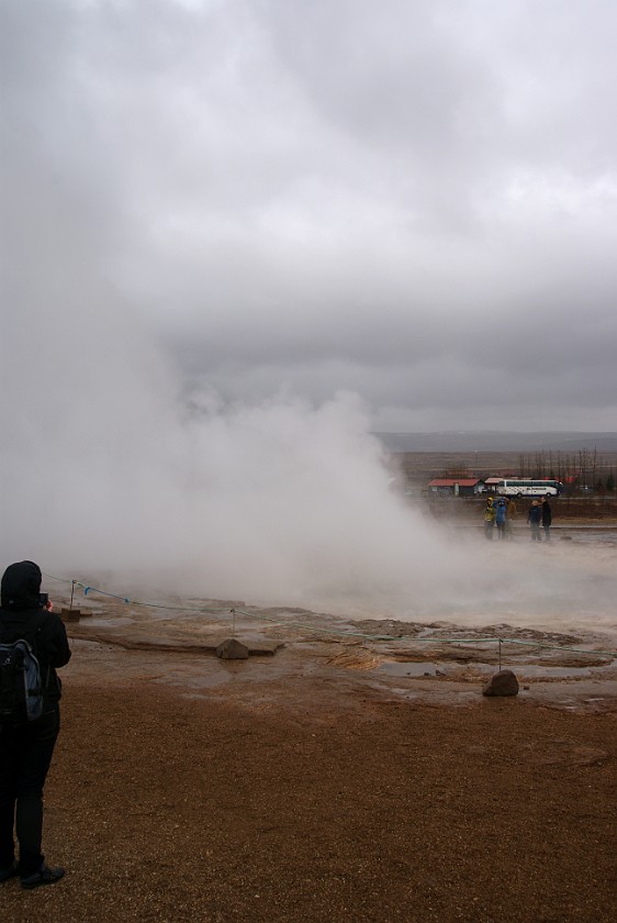 Geysir. Strokkur outbreak. near Reykjavík. .