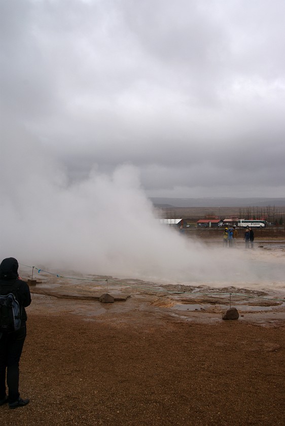 Geysir. Strokkur outbreak. near Reykjavík. .