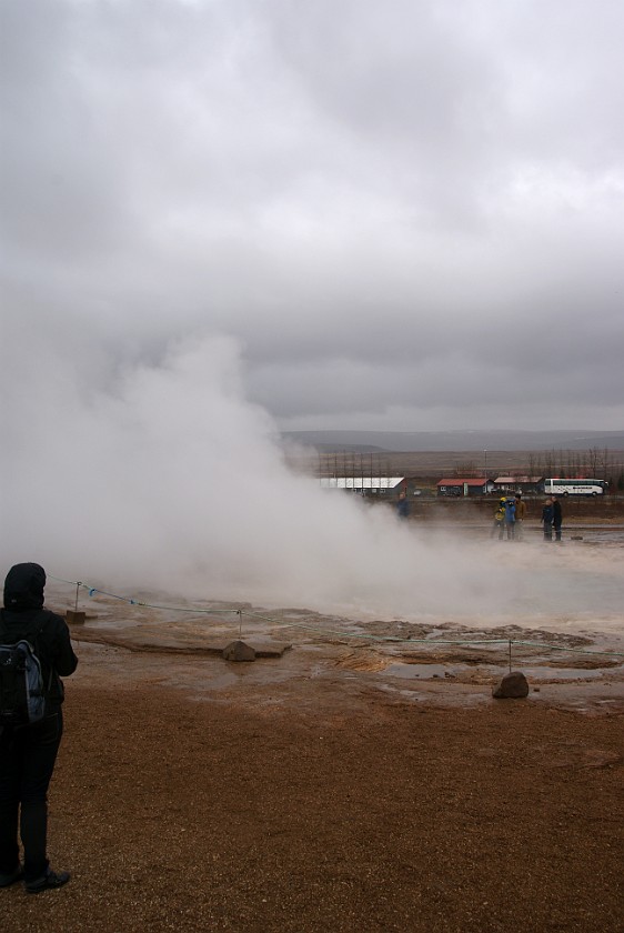Geysir. Strokkur outbreak. near Reykjavík. .