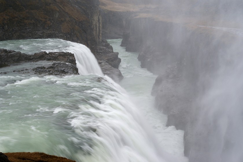 Gullfoss. Lower cascade and canyon. near Reykjavík. .
