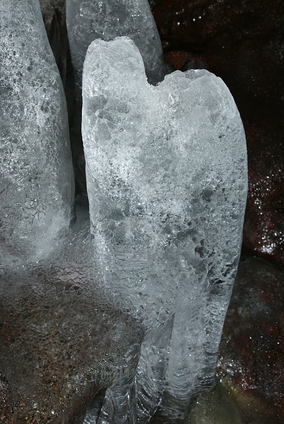 Raufarhólshellir Cave. Ice stalagmite. near Reykjavík. .