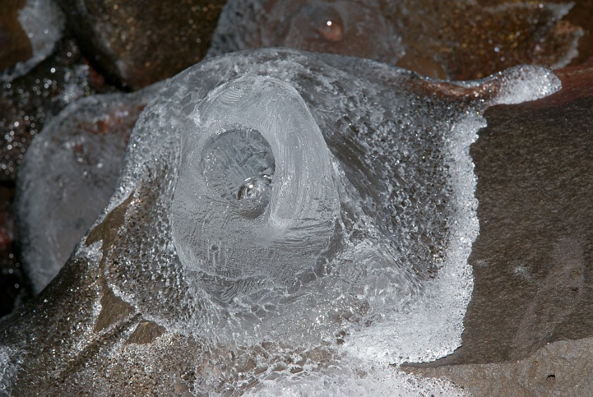 Raufarhólshellir Cave. Ice stalagmite. near Reykjavík. .
