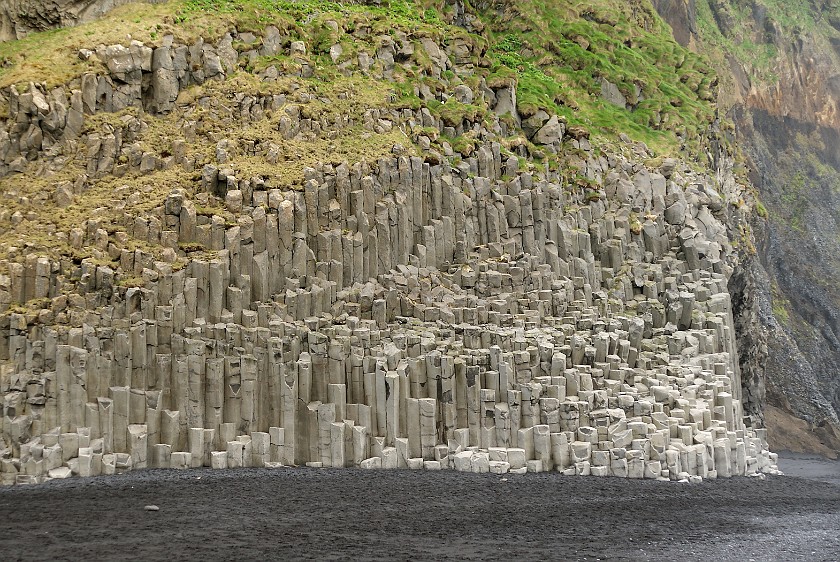 Along the Southern Highway 1. Basalt columns at Cape Dyrhólaey. near Vík. .