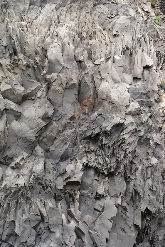 Along the Southern Highway 1. Basalt rock at Cape Dyrhólaey. near Vík. .