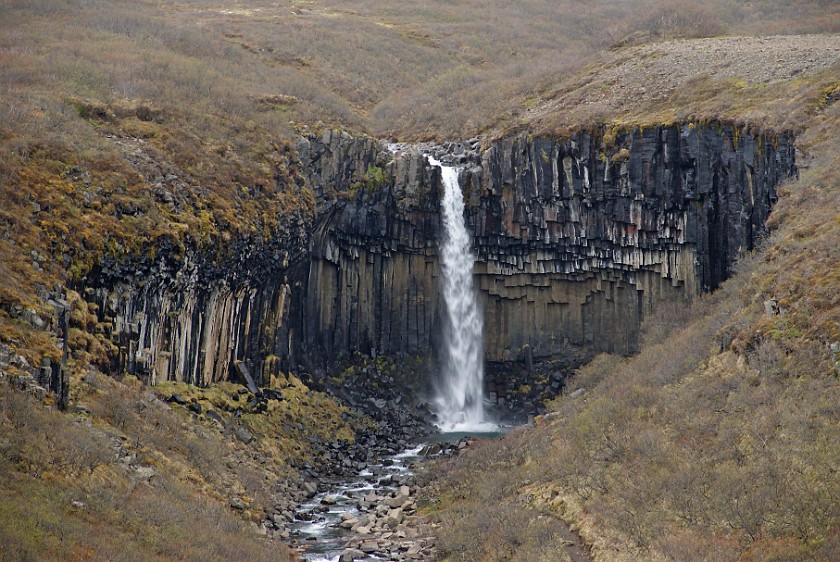 Svartifoss. Waterfall. Skaftafell Nationalpark. .