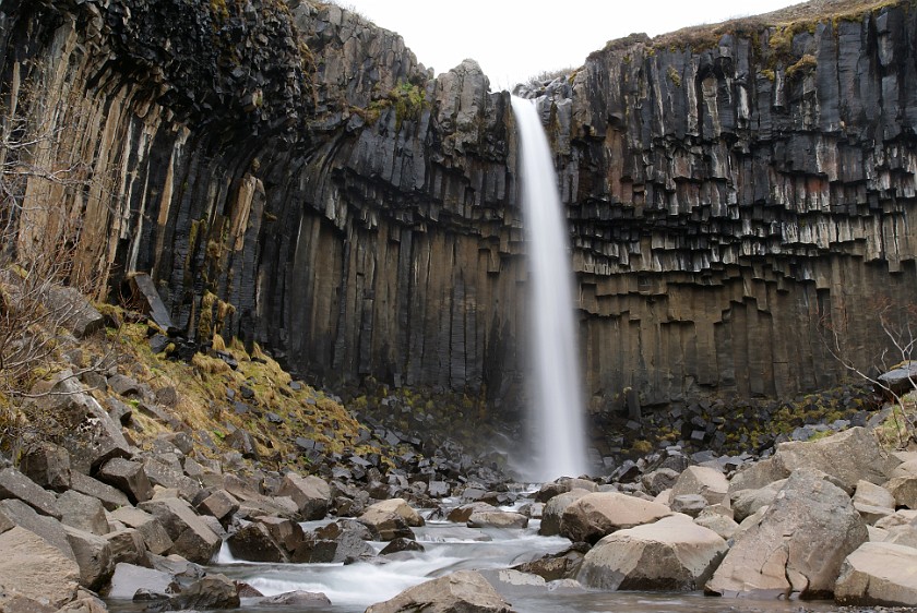 Svartifoss. Waterfall. Skaftafell Nationalpark. .