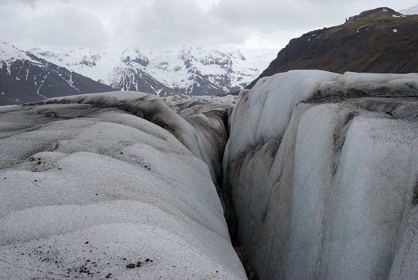 Tour on the Svinafellsjökull Glacier . Crevasse. Skaftafell Nationalpark. .