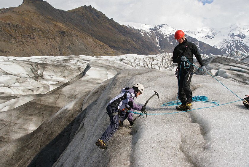 Tour on the Svinafellsjökull Glacier . Ice climbing. Skaftafell Nationalpark. .