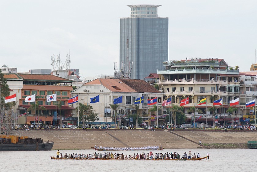 Dragon Boats on the Tonlé Sap River. Boats. Phnom Penh. .