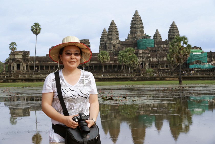 Angkor Wat. Portrait in Front of Central Temple Complex. near Siem Reap. .
