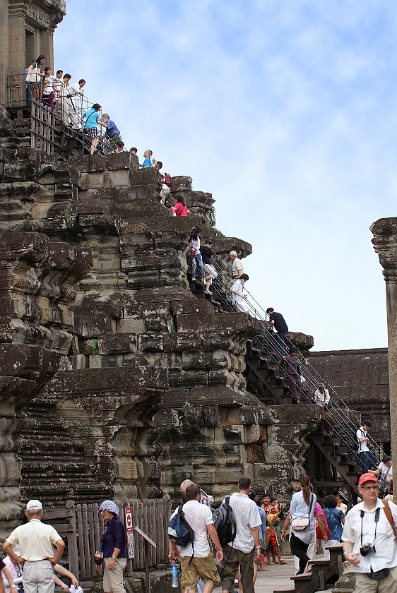 Angkor Wat. Stairs to the Upper Level. near Siem Reap. .