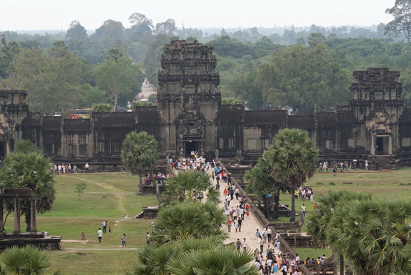 Angkor Wat. View from the Upper Level Towards the West Gate. near Siem Reap. .