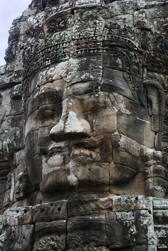 Bayon. Stone Face. near Siem Reap. .