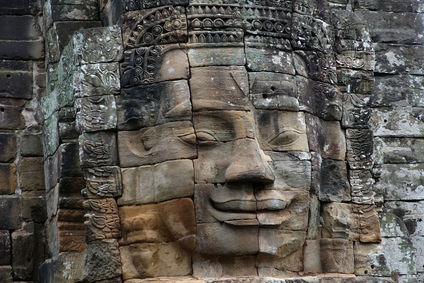Bayon. Stone Face. near Siem Reap. .
