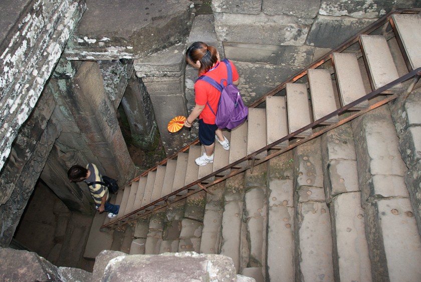 Bayon. Stairs. near Siem Reap. .