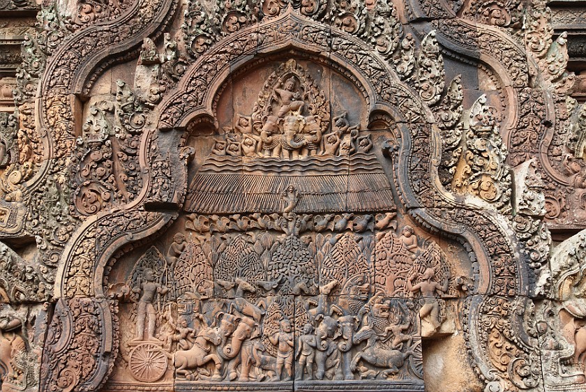 Banteay Srei. Relief. near Siem Reap. .