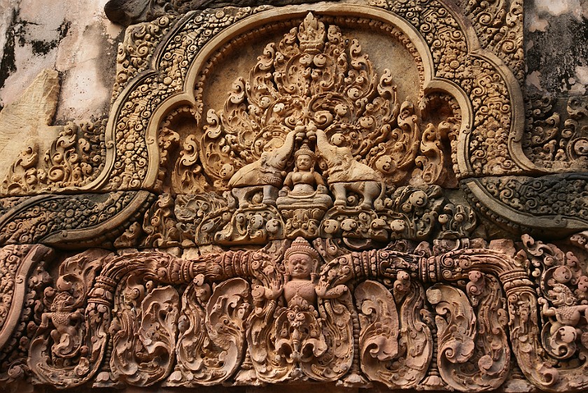 Banteay Srei. Relief. near Siem Reap. .