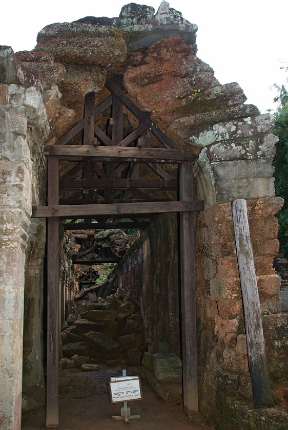 Preah Khan. Gallery with Support Beams. near Siem Reap. .
