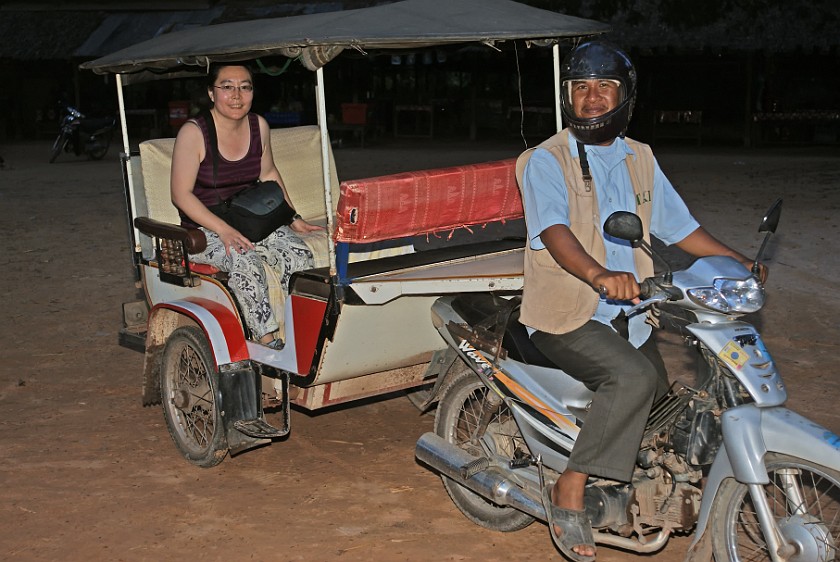 Angkor at Night. Remork-Moto. near Siem Reap. .