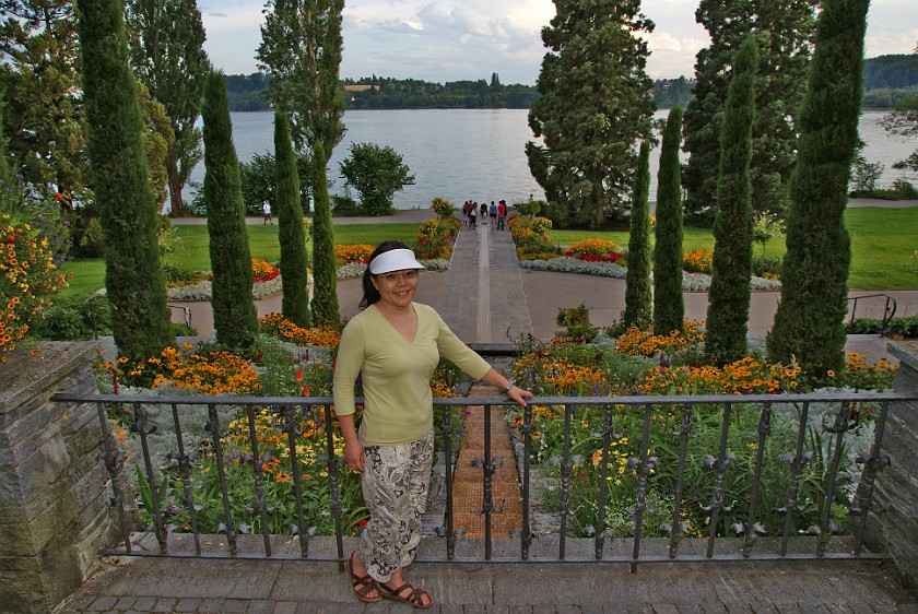 Mainau. Italian flower water stairs. Island of Mainau. .
