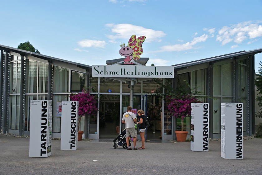 Mainau. Butterfly house entry. Island of Mainau. .