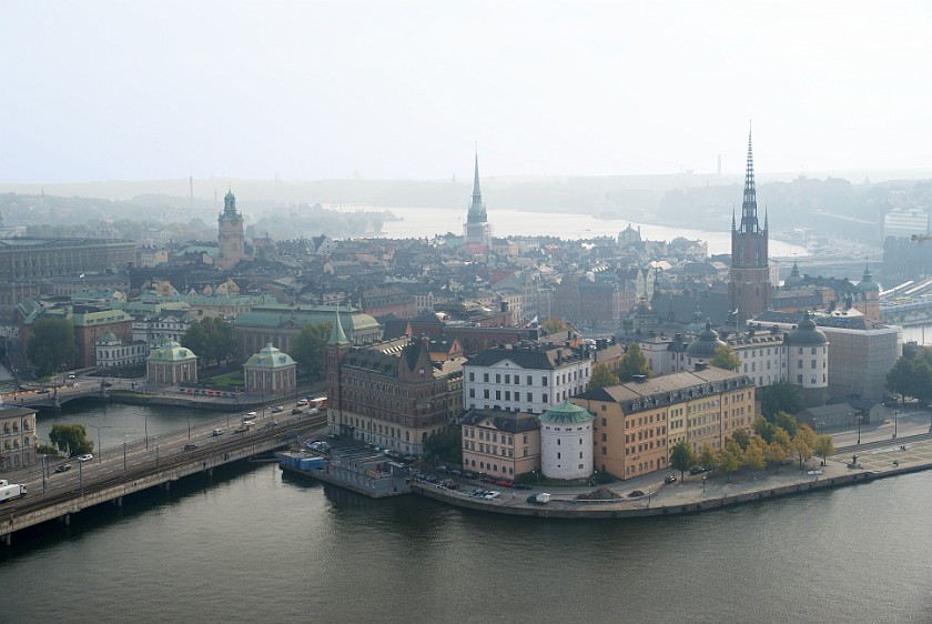 The City of Stockholm. View from Top of City Hall on Riddarholmen and Gamla Stan. Stockholm. .