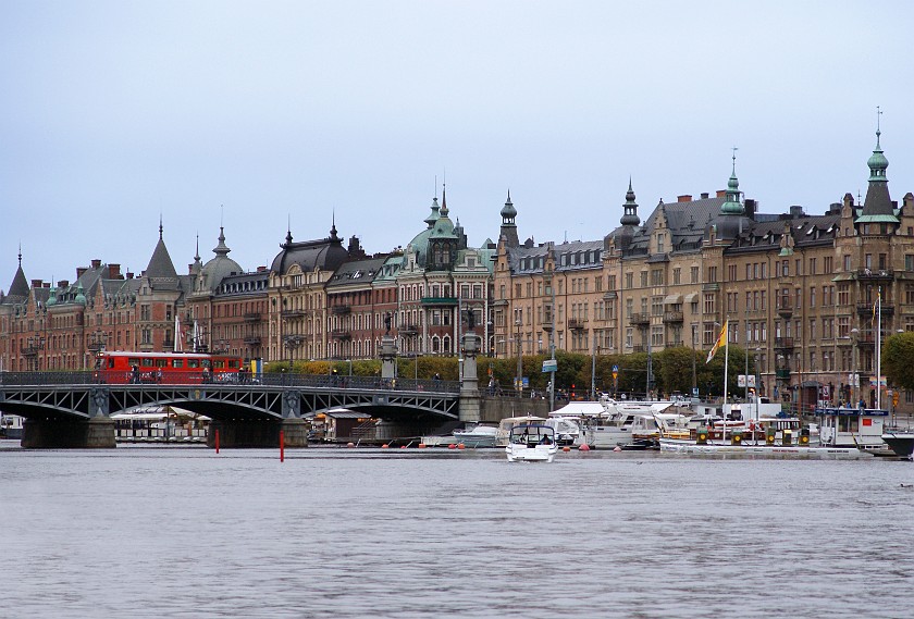The City of Stockholm. Strandvägen and Bridge to Djurgården. Stockholm. .
