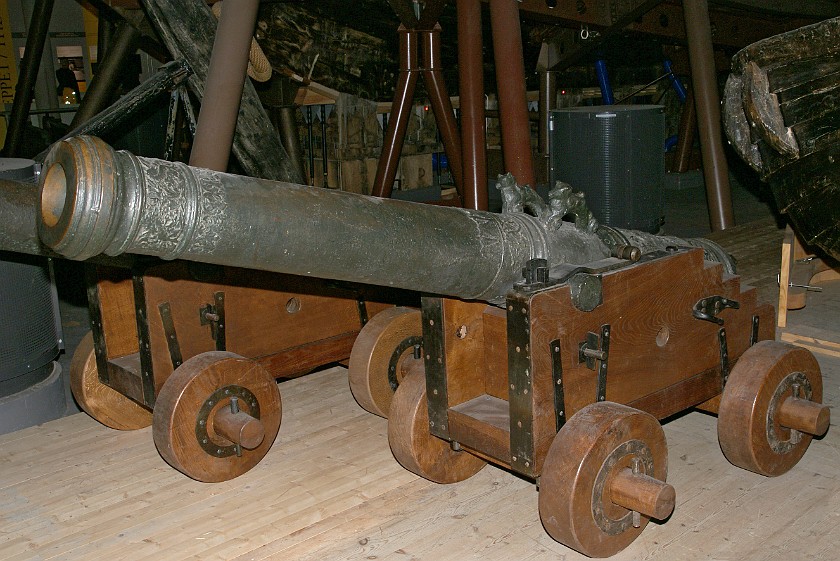 Vasa Museum. Cannon. Stockholm. .