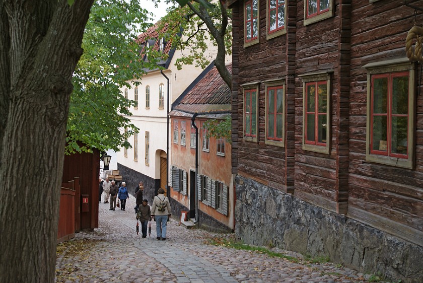 Skansen. Cobblestone Avenue. Stockholm. .