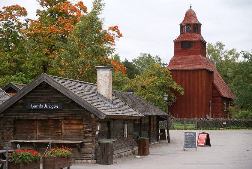 Skansen. Restaurant and Church. Stockholm. .
