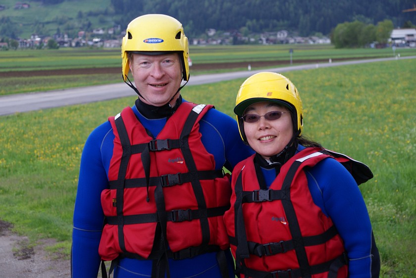 White Water Rafting on the River Ahr . Portrait with Gear. Campo Tures (Sand in Taufers). .