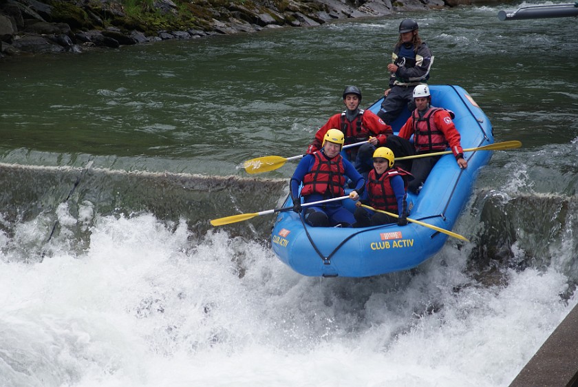 White Water Rafting on the River Ahr . Rapids. Campo Tures (Sand in Taufers). .