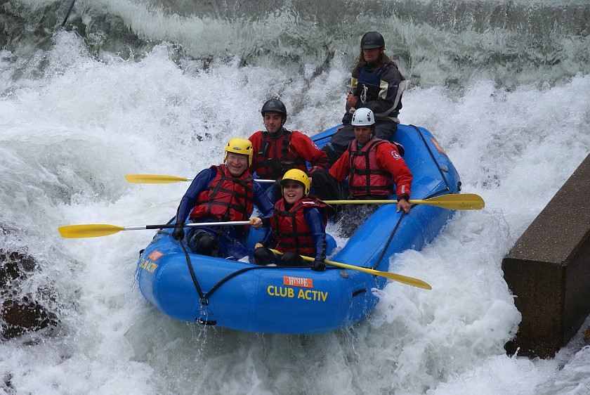 White Water Rafting on the River Ahr . Rapids. Campo Tures (Sand in Taufers). .