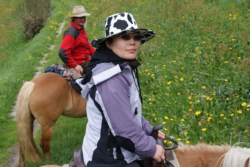 Horseback Riding in the Ahrn Valley. Portrait on Horse. near Luttach. .