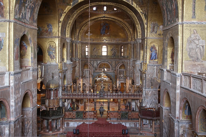 Inside Basilica di San Marco. Main Hall. Venice. .