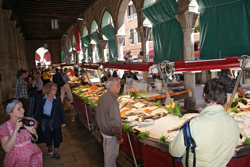 San Polo and San Marco. Fish Market. Venice. .