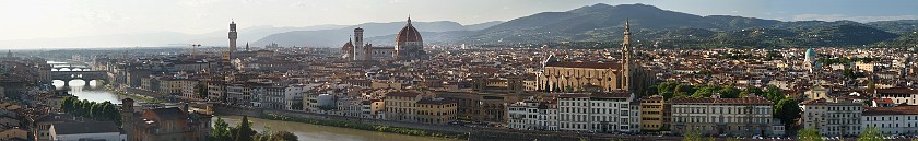 Florence. View on Florence and the River Arno. Florence. .