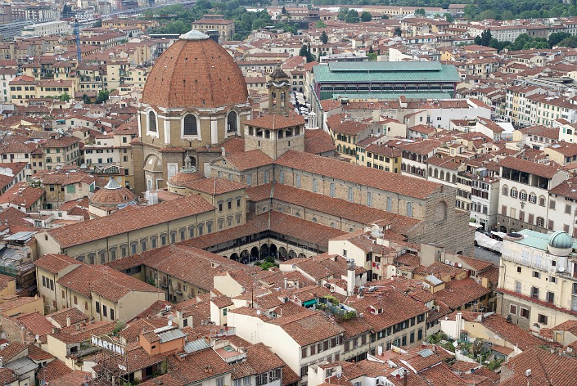 Duomo and Campanile. San Lorenzo and Cappelle di Medicee. Florence. .