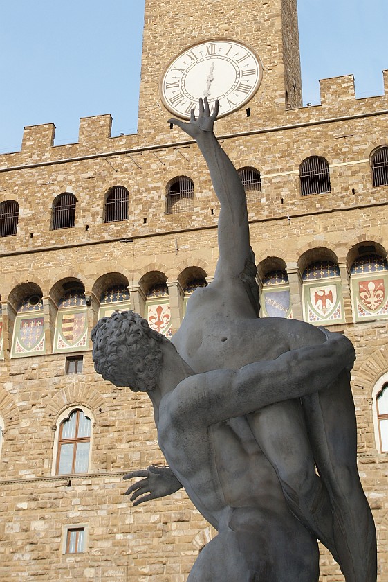 Palazzo Veccio. Statue in the Loggia dei Lanzi. Florence. .