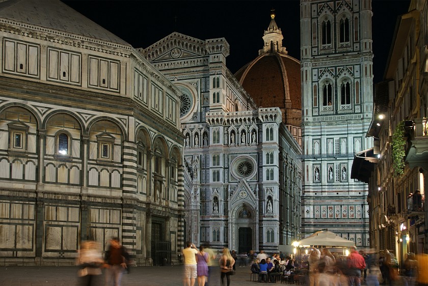 Dome at Night. Dome, Baptistery and Tower. Florence. .
