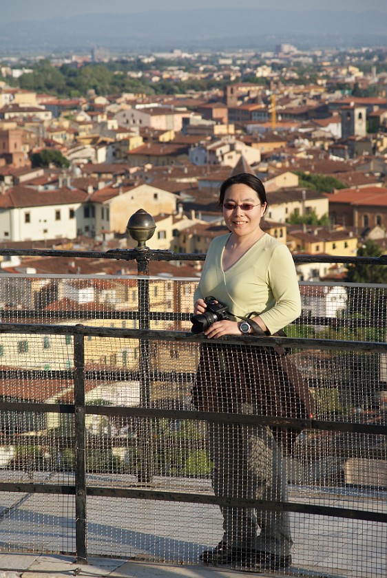 Piazza dei Miracoli at Pisa. Portrait on the Leaning Tower. Pisa. .