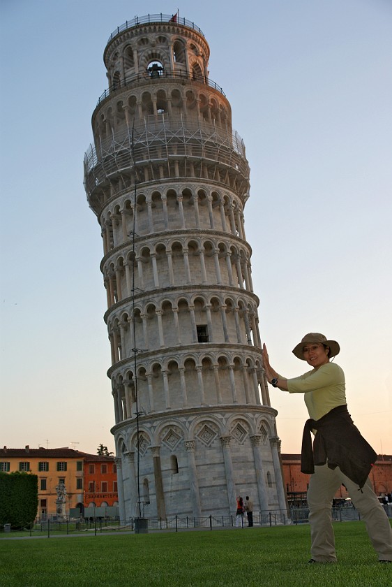 Piazza dei Miracoli at Pisa. Portrait at Leaning Tower. Pisa. .