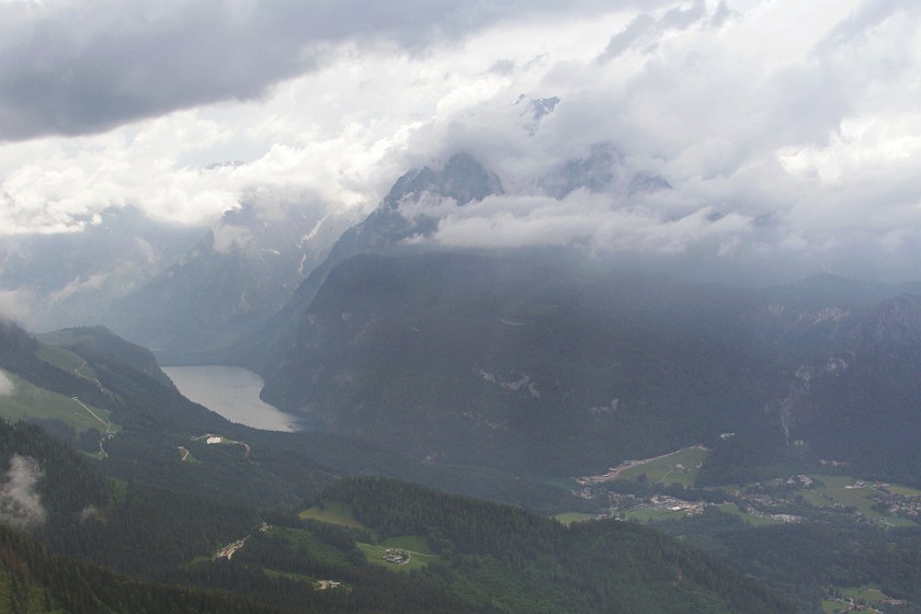 Kehlsteinhaus. View to the Königssee. Berchtesgaden. .