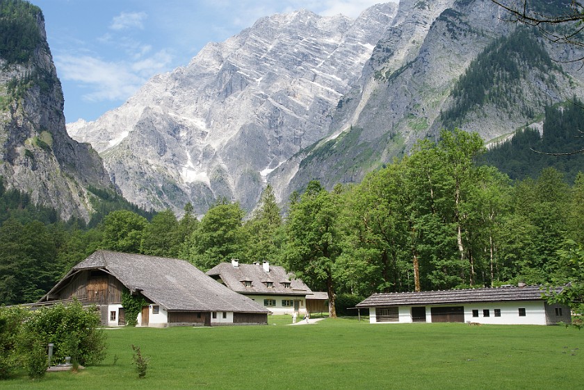 Königssee. Farm on St. Bartholomä Peninsula. Schönau am Königssee. .