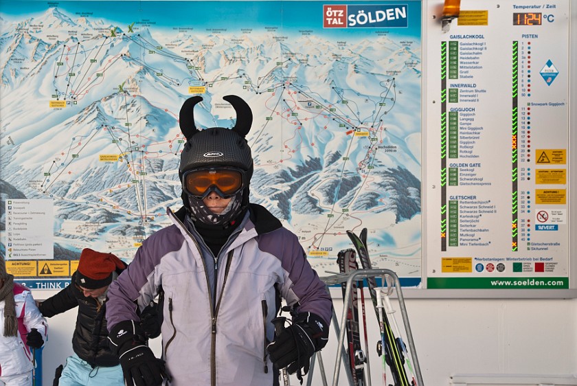 Giggijoch. Portrait in Front of Slope Panel. Sölden. .