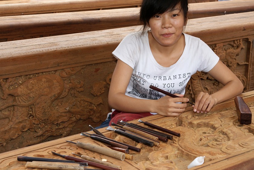 Big Goose Pagoda. Wood Carver. Xi'an. .